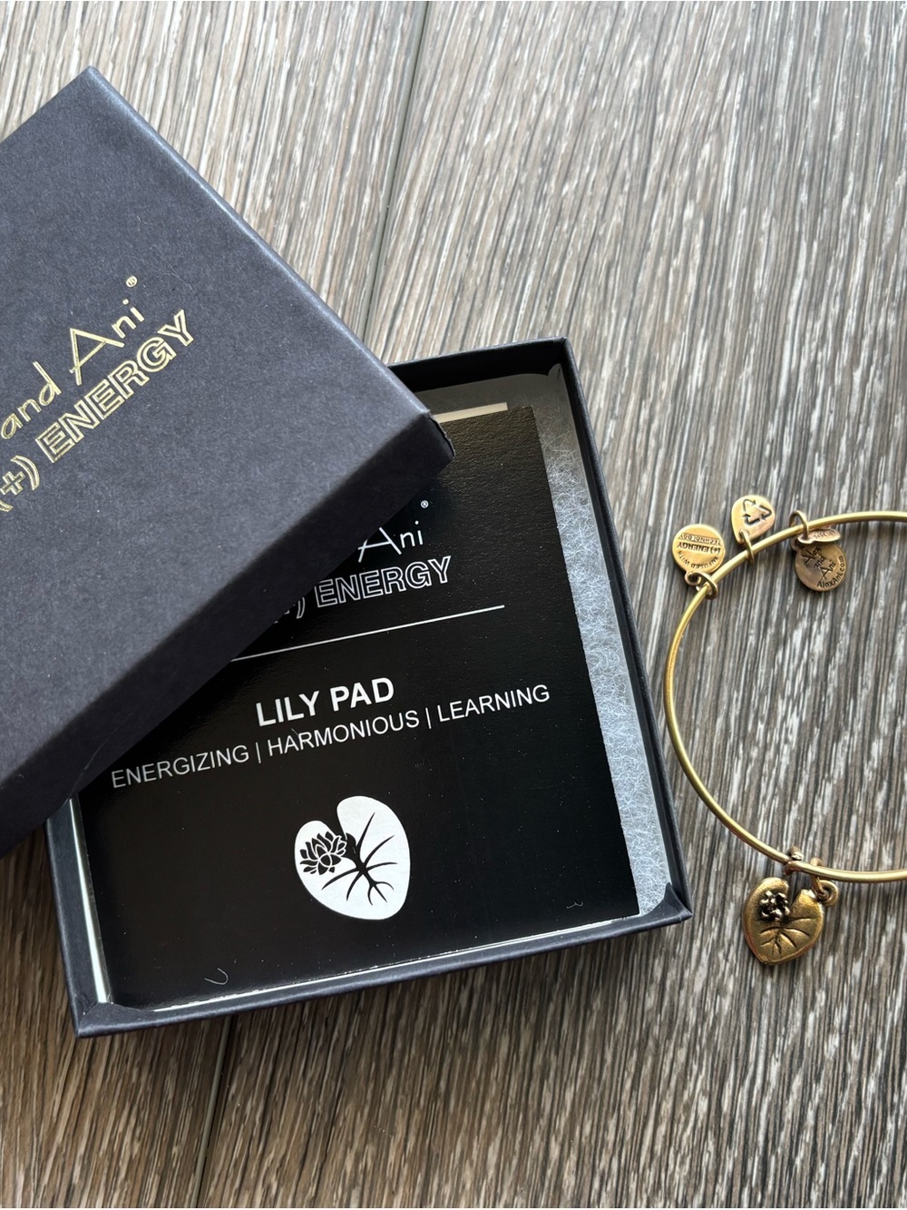 Alex and Ani Gold Lily Pad Charm Bangle